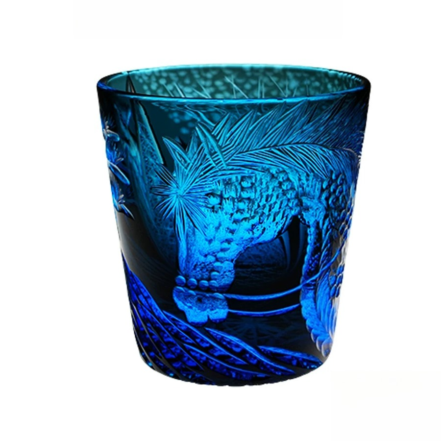 Edo Kiriko "Tang Stallion" Crystal Whiskey Glass