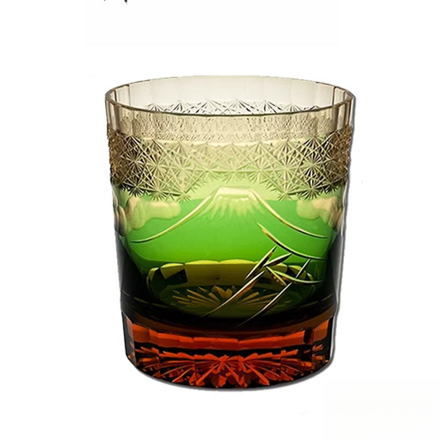 Edo Kiriko Mount Fuji Whiskey Glass