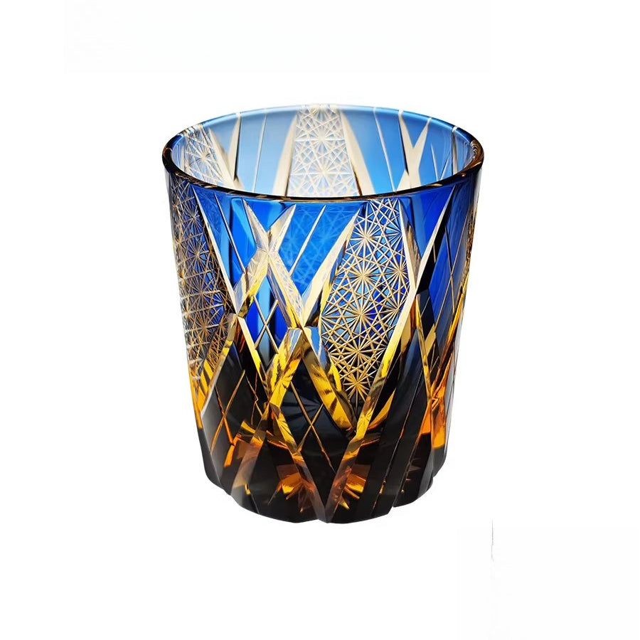 Edo Kiriko Handcrafted Thunder Gods Whiskey Glass