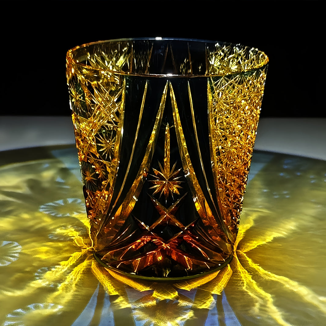 Edo Kiriko Handcrafted Gilded Dome Whiskey Glass