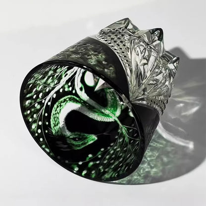 Edo Kiriko "Serpent of Fortune"  Whiskey Glass