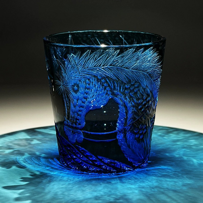 Edo Kiriko "Tang Stallion" Crystal Whiskey Glass