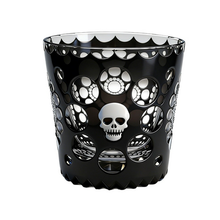 Edo Kiriko "Memento Mori" Skull Crystal Whiskey Glass