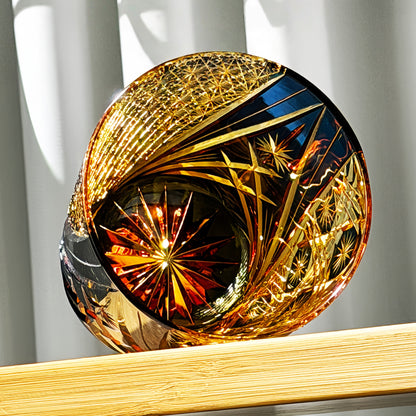 Edo Kiriko Handcrafted Gilded Dome Whiskey Glass