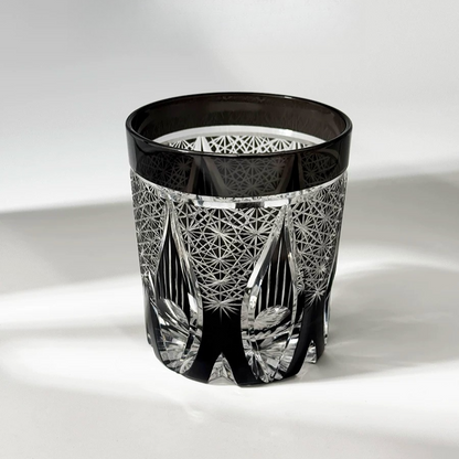 Edo Kiriko "Black Flame" Whiskey Glass