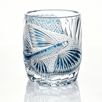 Edo Kiriko "Flying Fish" Crystal Whiskey Glass