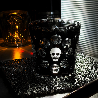 Edo Kiriko "Memento Mori" Skull Crystal Whiskey Glass
