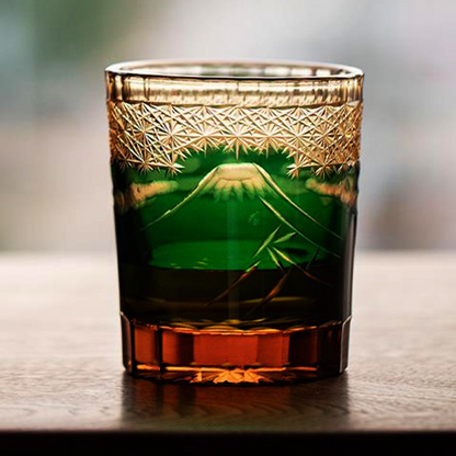 Edo Kiriko "Mount Fuji" Whiskeyl Glass