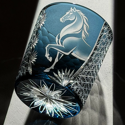 Edo Kiriko "Steed of Success" Crystal Whiskey Glass